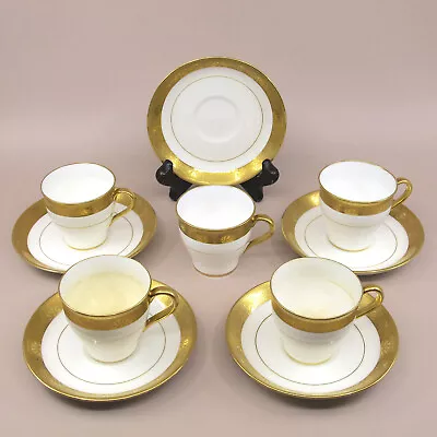 H1032 By Minton For Tiffany & Co Set Of 5 Demitasse Cups & Saucers FLAWS • $150