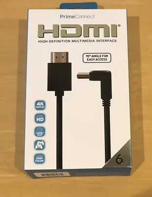 $8.99 • Buy HDMI Ultra HD Right Angle Cable 90 Degree Elbow Flat Cord 4K 6FT Black