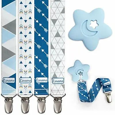 Liname 4 Pack Pacifier Clip For Boy & Girl W/Teething Toy Baby Gift For Soothers • $6.49