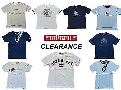 CLEARANCE......Lambretta Mens Crew Neck Short Sleeve Retro Print T-Shirt Tee Top • £9.99