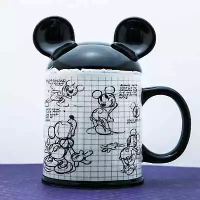 Disney Sketchbook Mickey Mouse Mug With Mickey Ears Lid / Cap / Topper • $9