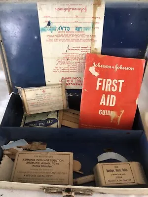 Vintage First Aid Emergency Kit ~ Johnson & Johnson ~ Vintage 1960 - Metal Case • $30