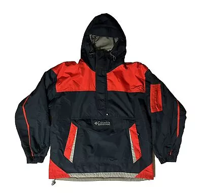 Vintage Columbia Ski Snowboard Jacket Anorak Colorblock Mens L Red Green Gray • $40.54