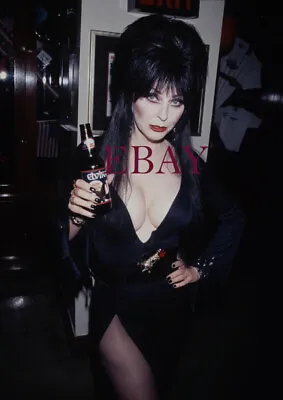 Sexy ELVIRA Bare Cleavage HOT Photo BUSTY CANDID Rare W/ Elvira Beer RARE • $34.95