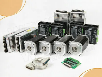 US FREE 4Axis Nema34 Stepper Motor Cnc Kit1600oz  3.5A Dual Shaft 14mm&DQ860MA • $464.35