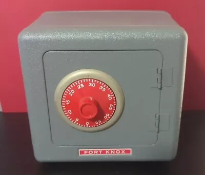 Vntg Superior Toy & Mfg Co - Fort Knox Coin Bank - Grey Combination Safe - Works • $20