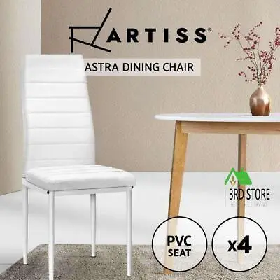 $106.20 • Buy Artiss 4x Astra Dining Chairs Set Leather PVC Stretch Seater Chairs