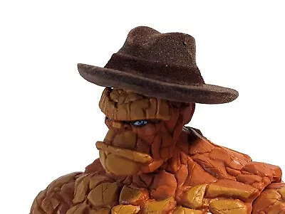 Marvel Legends 1:12 Large Fedora Hat Brown Flocked Plastic Custom Fodder Thing • $5.49