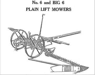 IH McCormick-Deering Big & No 6 Sickle Mower Owners & Parts Manual Horse Draft • $20