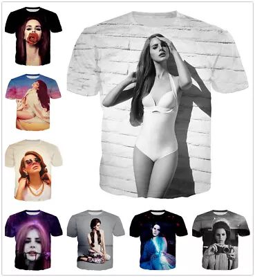 Lana Del Rey 3D Printed Unisex Casual T-Shirt Women Men Kids Short Sleeve Tops~ • £14.95