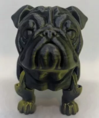 Black & Gold Shiny Metallic Bulldog Sculpture 3D Print DOG LOVERS! • $24.99