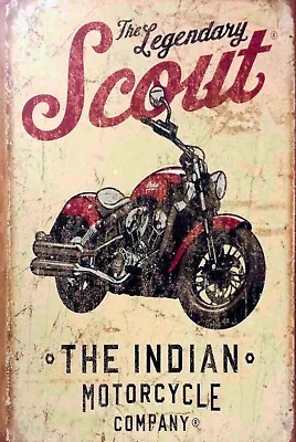 Indian Motorcycles Scout Brand New Tin Metal Sign MAN CAVE  • $12