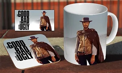 Clint Eastwood Good Bad Ugly - Ceramic Coffee / Tea Mug + Matching Coaster  • £8.49