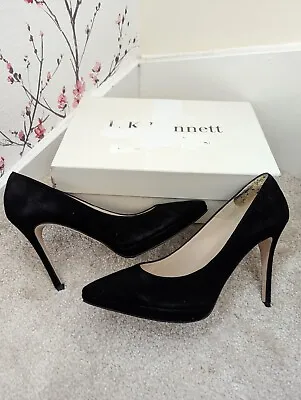 £120 • Buy L.K. Bennett Sledge Clare Black High Heeled Suede Court Shoes UK 6 EU 39 Rrp£229