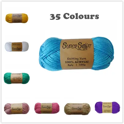 $3.55 • Buy Creative Corner Glossy Knitting Yarn 100g 8ply Acrylic Super Soft Wool 