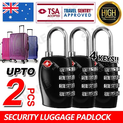 $13.95 • Buy 2x Code PadLock Security Locks 4-Dial TSA Travel Luggage Combination Lock AU