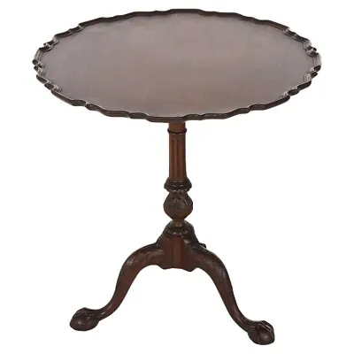 Antique Chippendale Carved Mahogany Pie Crust Tilt Top Table C1930 • $760