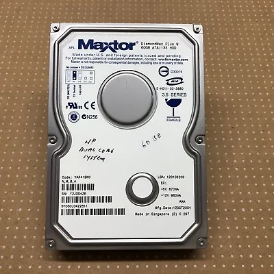 Maxtor DiamondMax Plus 9 6Y060L0 (YAR41BW0) 60GB IDE Hard Drive - TESTED & WIPED • $25