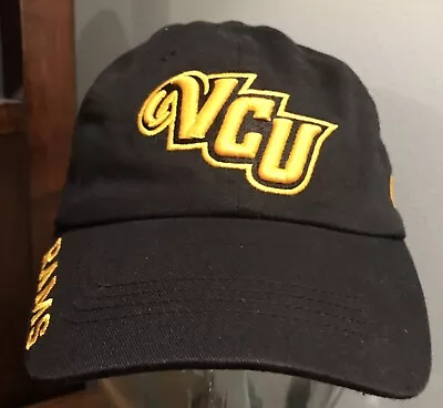 VCU Rams Adjustable Hat Cap Black Embroidered Strap OSFA Russell Brand EUC • $16