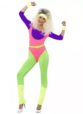 Adult Ladies 80s Workout Costume (Medium 12-14) • $64.99