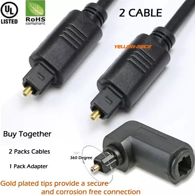 Toslink Digital Optical Audio Cable Toslink Right Angle Male To Female Adapter • $7.59
