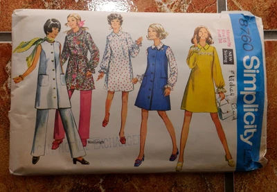 £0.99 • Buy 1960s Simplicity Dress Pattern #8760 - No Reserve