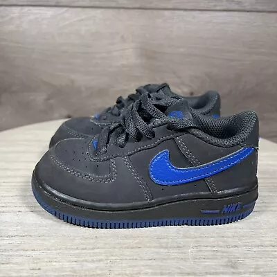 Nike Force 1 TD Low Top Dark Gray Blue Shoe 596730-001 Toddler Size 7C • $24.99
