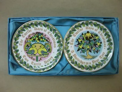 2 Coalport Twelve Days Of Christmas Miniature Plates ~ Bone China ~ No 1 & No 2 • £9.99