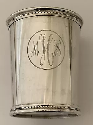 Reed & Barton Mint Julep Cup Silverplate Monogram MHS 286 Kentucky Derby 3.75  • $49.85