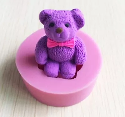 3D Teddy Bear Silicone Fondant Mould Cake Topper Sugarcraft Chocolate Icing Mold • £3.25