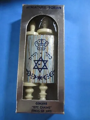 Jewish Mini Miniature Torah Scroll Replica With Box  Trees Of Life  NOS • $19.99