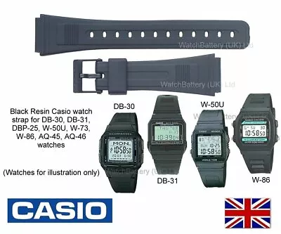 Genuine Casio Watch Strap Band AQ45 AQ46 DB-30 DB31 DBA-80 FB-52W W-50U W-73 W86 • $19.37