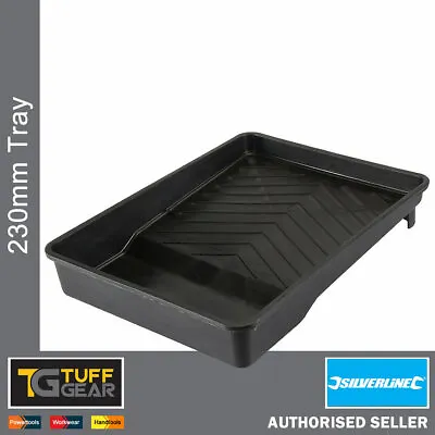 Silverline 9  Inch Roller Paint Tray Black Plastic Polypropylene For Rollers • £4.99