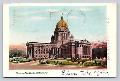 C1907 Wisconsin State Capitol Madison Wisconsin ANTIQUE Postcard 1256 • $9.50