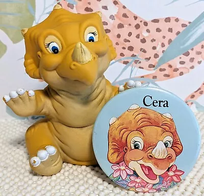 Vintage Cera Pizza Hut Lot Button Land Before Time 1988 RARE Pin & Hand Puppet • $44.66