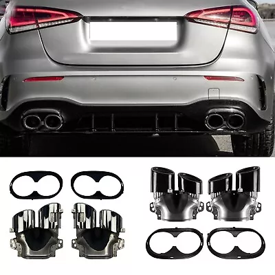 A35 Black Tail Exhaust Tips Muffler Pipe For Mercedes Benz C118 CLA35 A35 AMG • $330.61