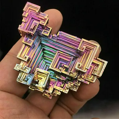 70g Natural Rainbow Aura Titanium Bismuth Specimen Mineral Gemstone Crystal Rock • $8.83