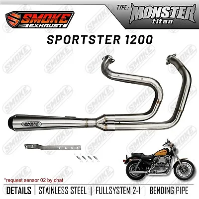 Exhaust Custom Fit Harley Davidson Sportster 1200 1999-2020 Full System 2 Into 1 • $470