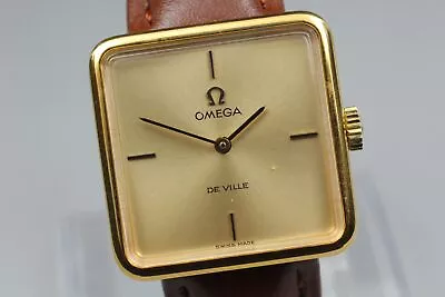 【Vintage N MINT】 Omega Deville 620 Gold Square Manual Women's Watch From... • $520.76