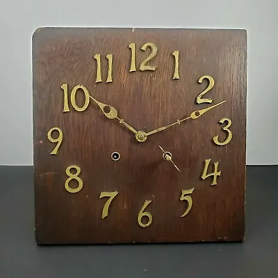 Antique Arts & Crafts Mission Clock Restoration Oak Wood 8 Day Chiming Nat'l ? • $167