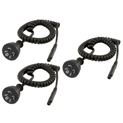 $16 • Buy 3PK 2m Coiled Power Lead Appliance Cord Plug Mains FIG-8 Figure 8 IEC- C7 AU NZ