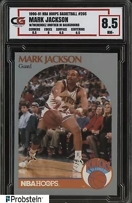 1990-91 NBA Hoops #205 Mark Jackson Knicks W/ Menendez Brothers CG 8.5 NM+ • $0.99