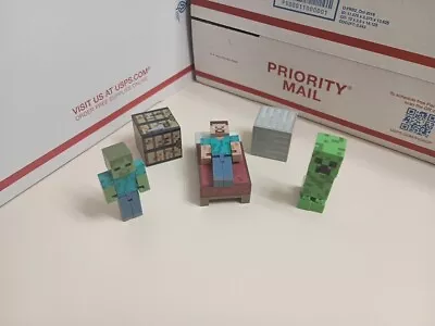 Minecraft Mixed Lot Of 6 Action Figure Mini Figures Blocks Steve Zombie Creeper  • $11.85