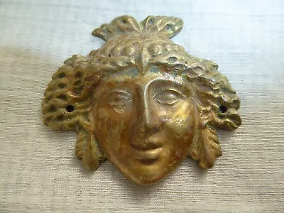 P.E. Guerin NY Ormolu Furniture Applique Greek God Mask Face Apollo • $80