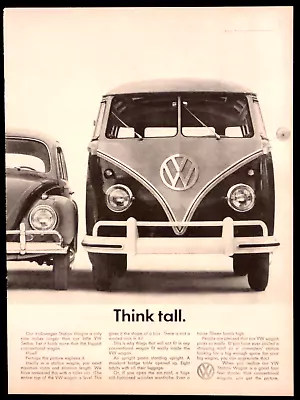 Volkswagen Bus Station Wagon Original 1961 Vintage Print Ad Think Tall • $11.95