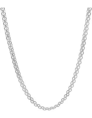 Real Sterling Silver Mens Womens Bismark Solid Chain Necklace 925 SHIPS FROM USA • $8.99