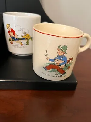 Vintage Children's Nursery Rhyme Tom The Pipers Son Children's Cups (set Of 2) • $22.99