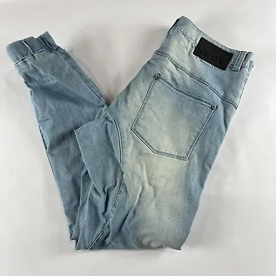 KSCY Blue Cuffed Joggers Denim Jeans Pants Men's W34  L31  Stretch • $22.83