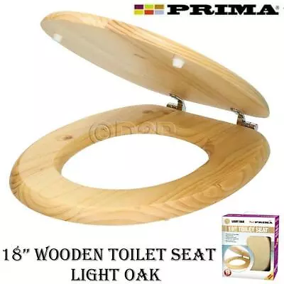 18  Mdf Wooden Heavy Duty Universal Bathroom Wc Toilet Seat Easy Fit W/ Fittings • £15.99