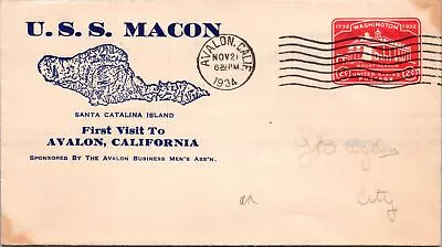 USS Macon First Visit To Avalon California 1934 - F49018 • $14.99